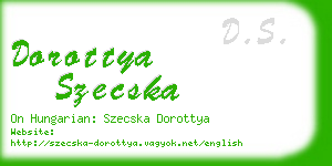 dorottya szecska business card